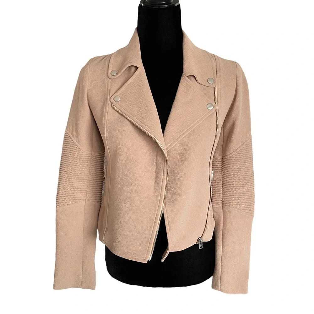 Aritzia Wilfred Montesson Beige Biker Moto Jacket - Size 00